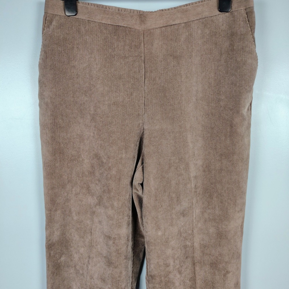 Alfred Dunner Womens SZ 18 Corduroy Pants Brown Elastic Waist Gorpcore CabinCore - Picture 2 of 9